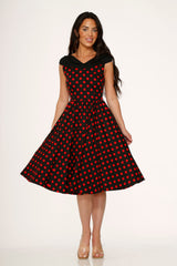 Black & Red Polka Dot Swing Dress