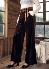 Cider, Spice & Everything Nice Wide Leg Velvet Pants
