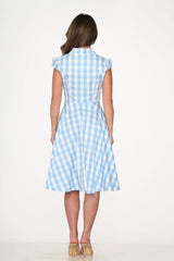 Blue Checkmate Swing Dress