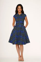 Blue Plaid Swing Dress