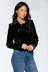 Black Velvet Moto Jacket