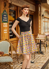 Bees & Dandelions Skater Skirt