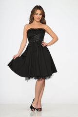 Black Strapless Swing Dress