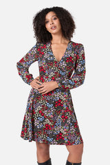 Ada 90's Floral Mini Wrap Dress