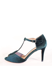 Blondie T-Strap Velvet Heels