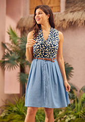 Bookstore's Best Chambray A-Line Skirt