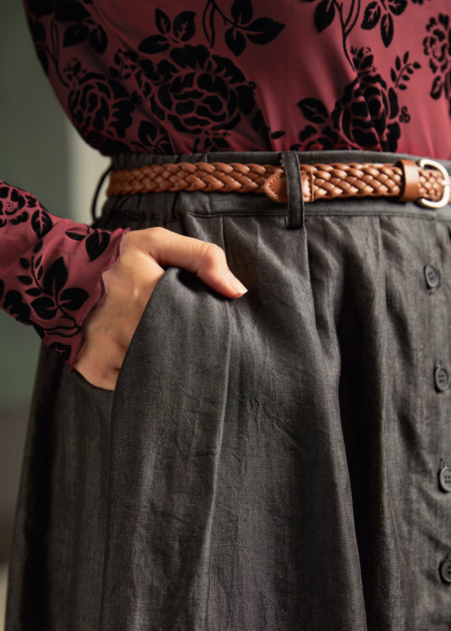 Bookstore's Best Chambray A-Line Skirt