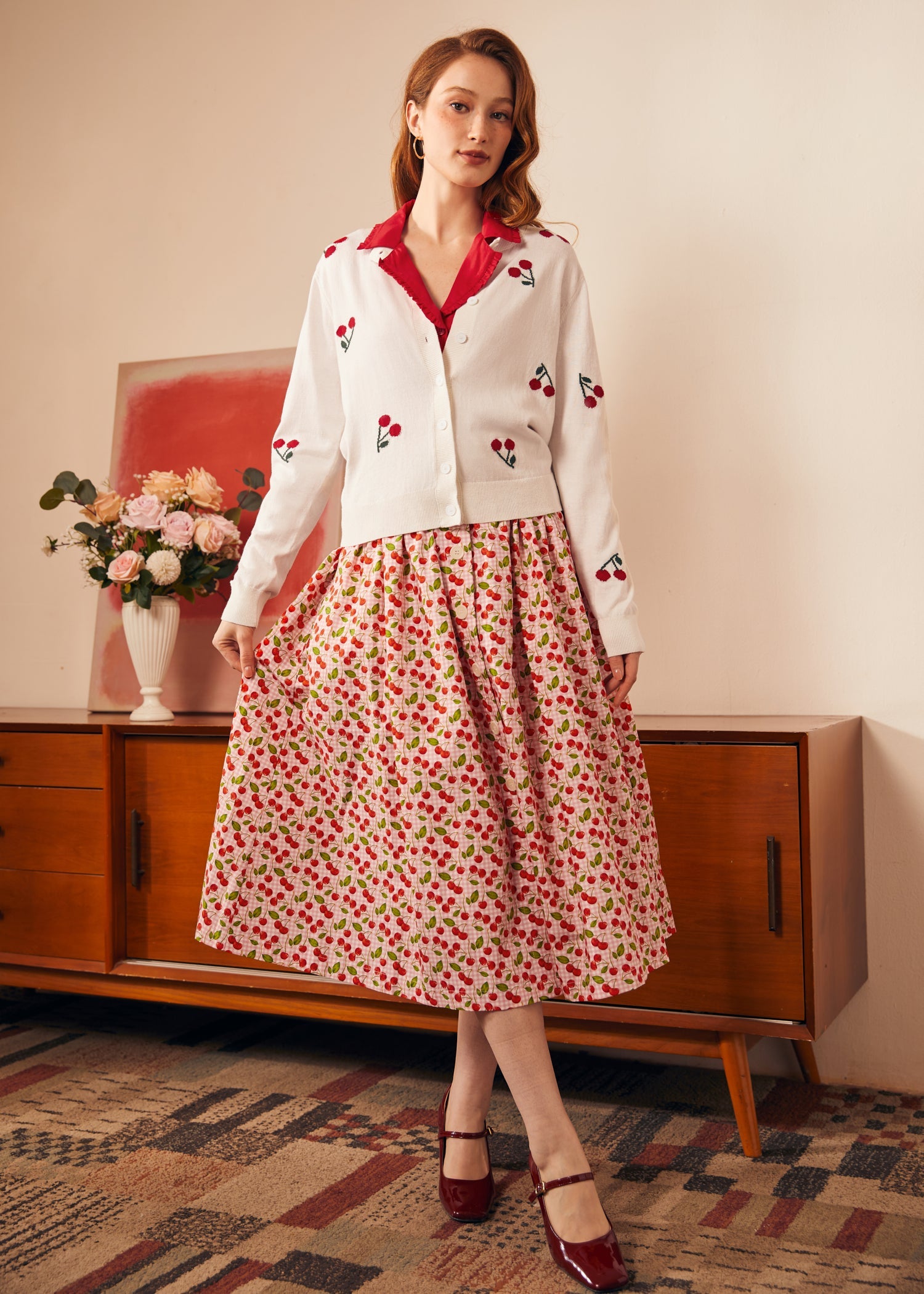 Cherry on Top Crew Neck Cardigan