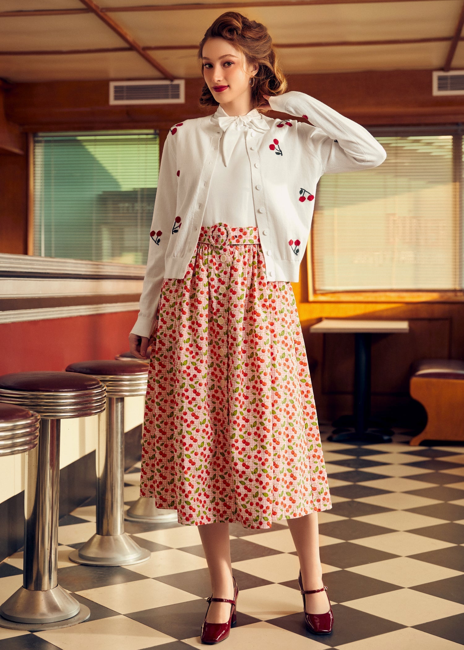 Cherry on Top Crew Neck Cardigan