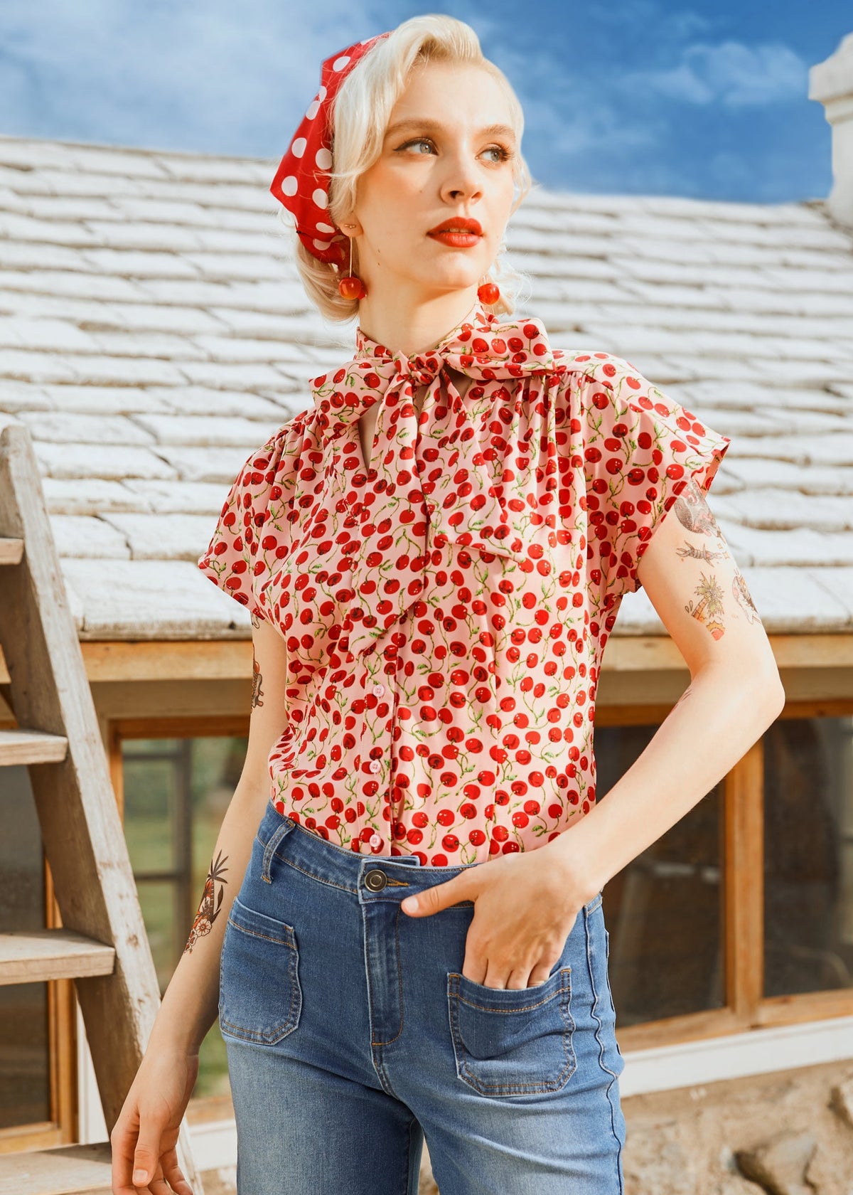 Cherry Sweet Bow Blouse