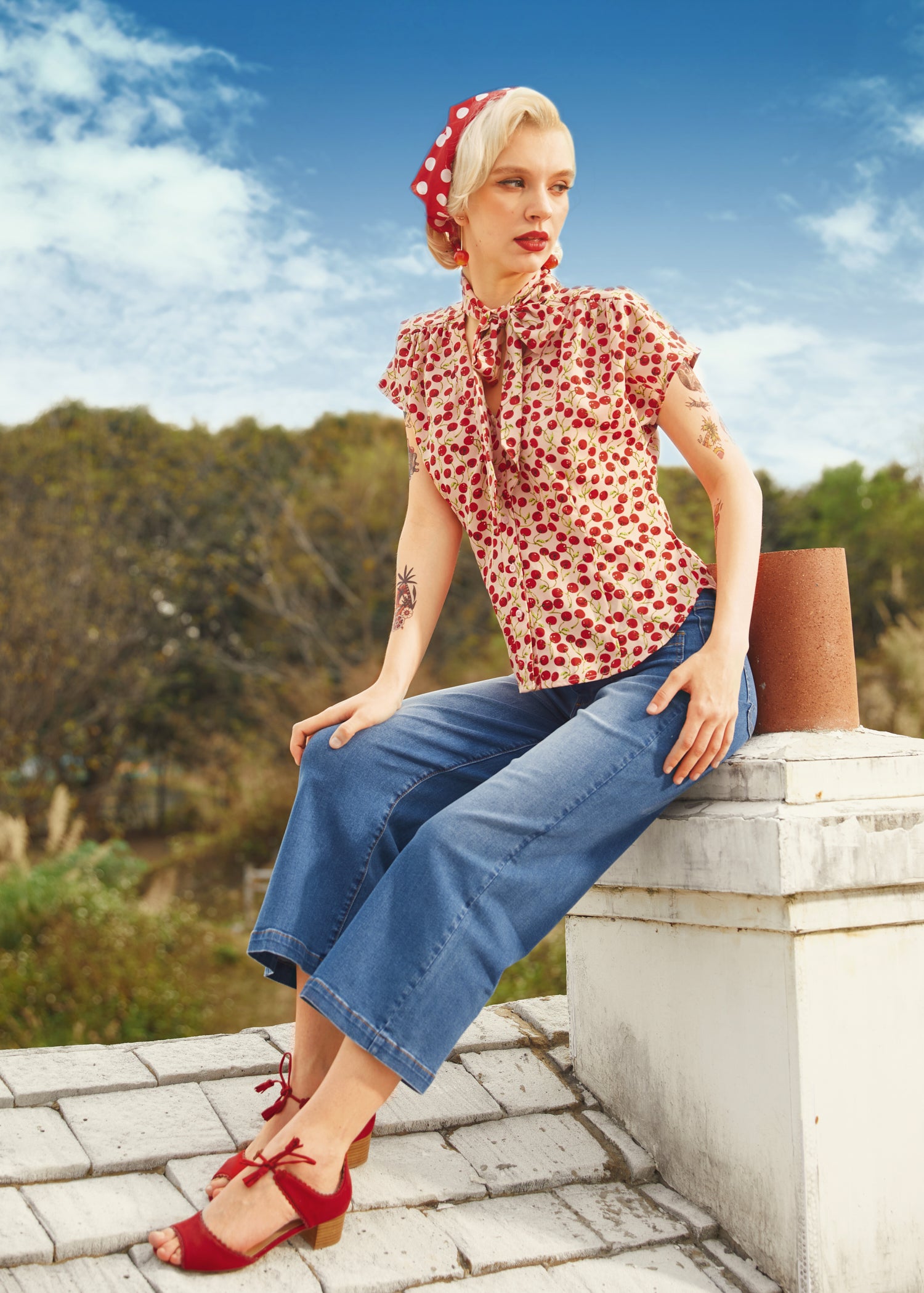 Cherry Sweet Bow Blouse