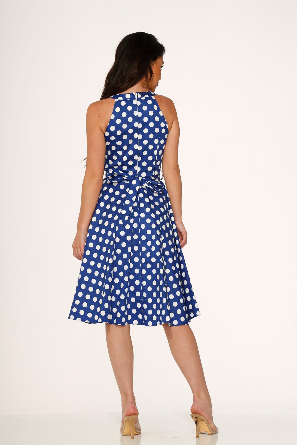 Blue Polka Dot Swing Dress