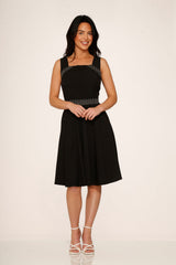Black with Pin Stripe Detail Swing Dress