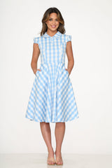 Blue Checkmate Swing Dress