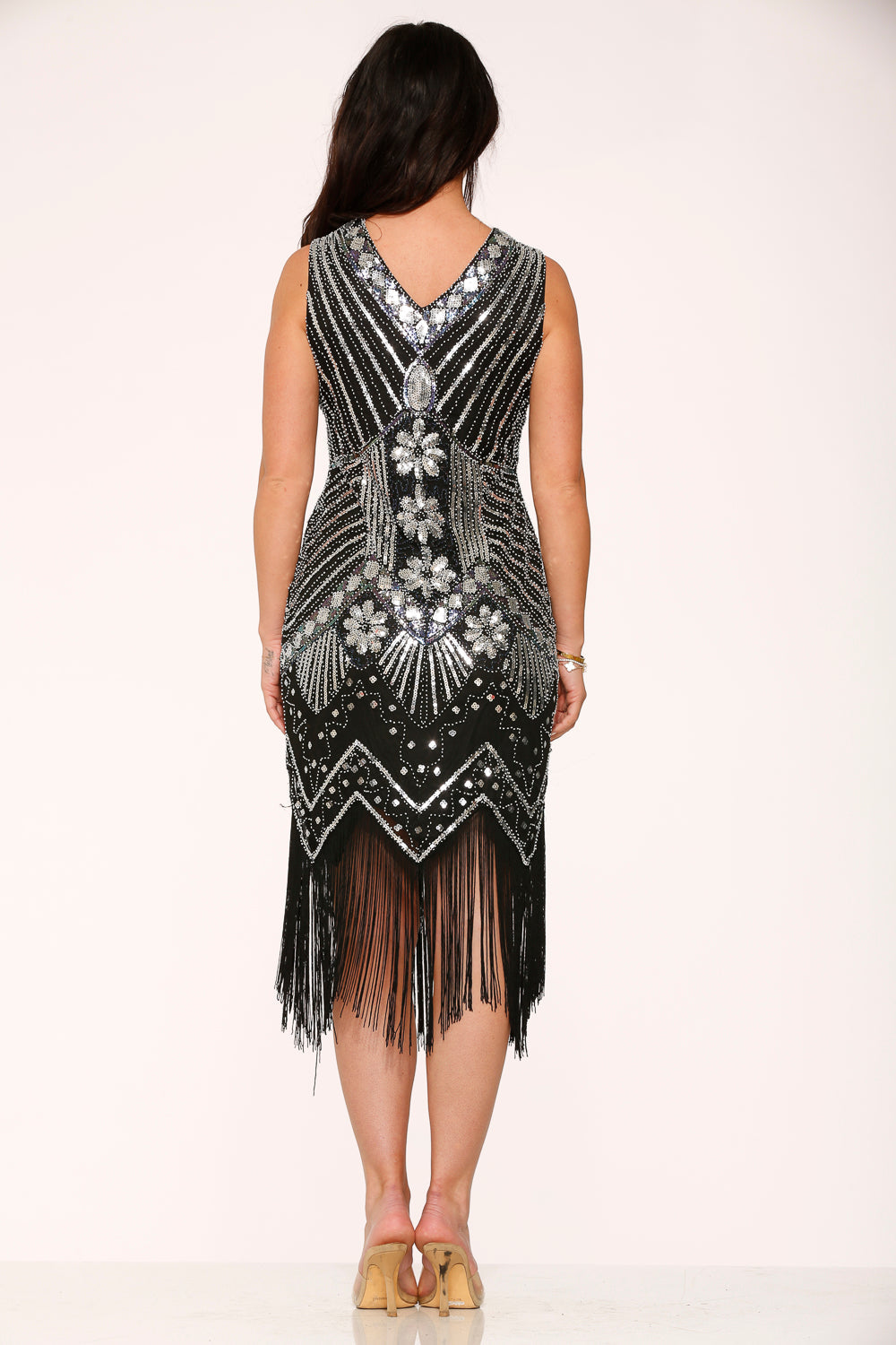 Black Silver Flapper Dress