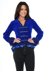 Blue Velvet Gloria Tailed Jacket