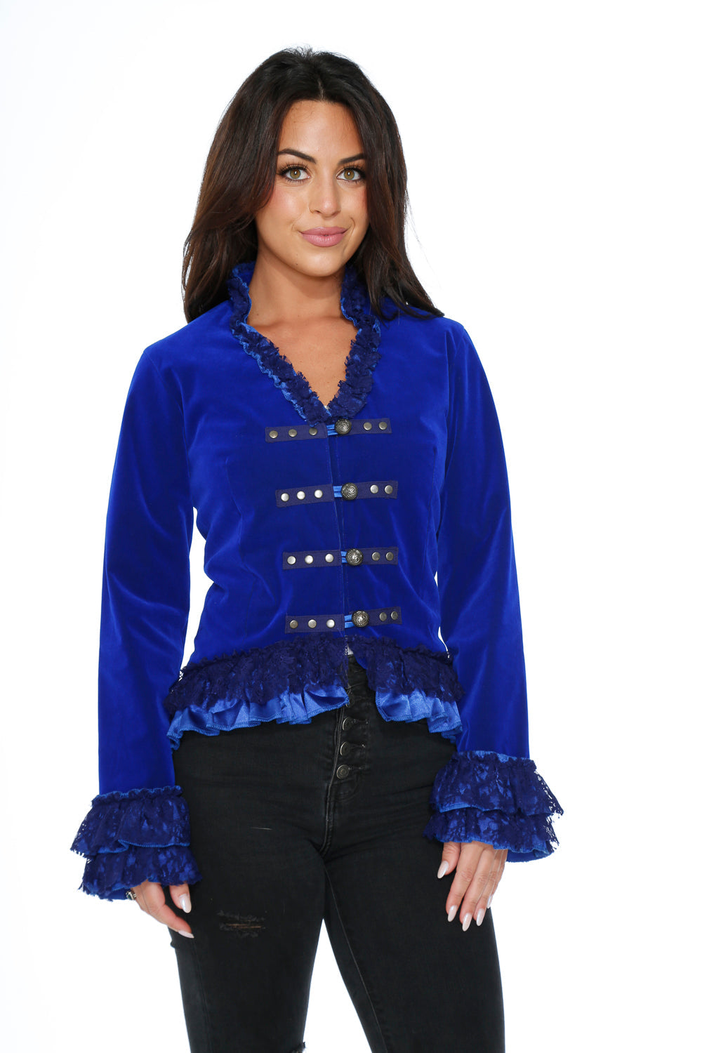 Blue Velvet Gloria Tailed Jacket