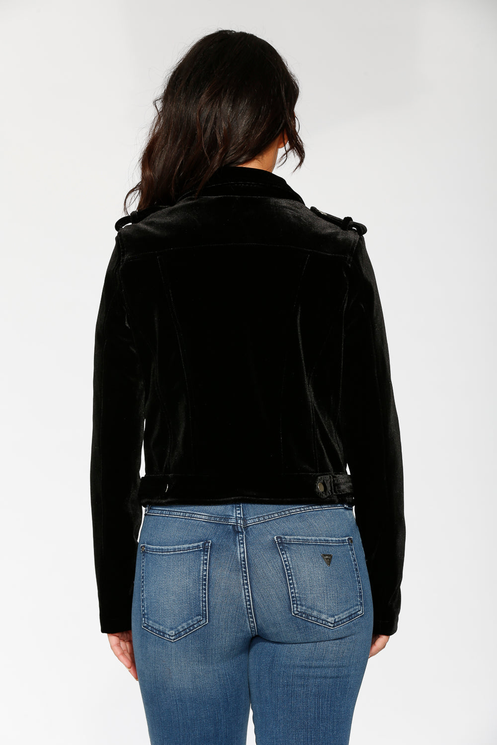 Black Velvet Moto Jacket
