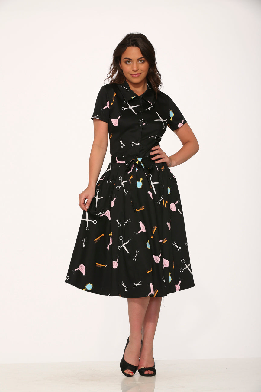Black Beauty Salon Top & Skirt