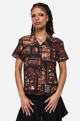 Covenstead Goth Print Blouse