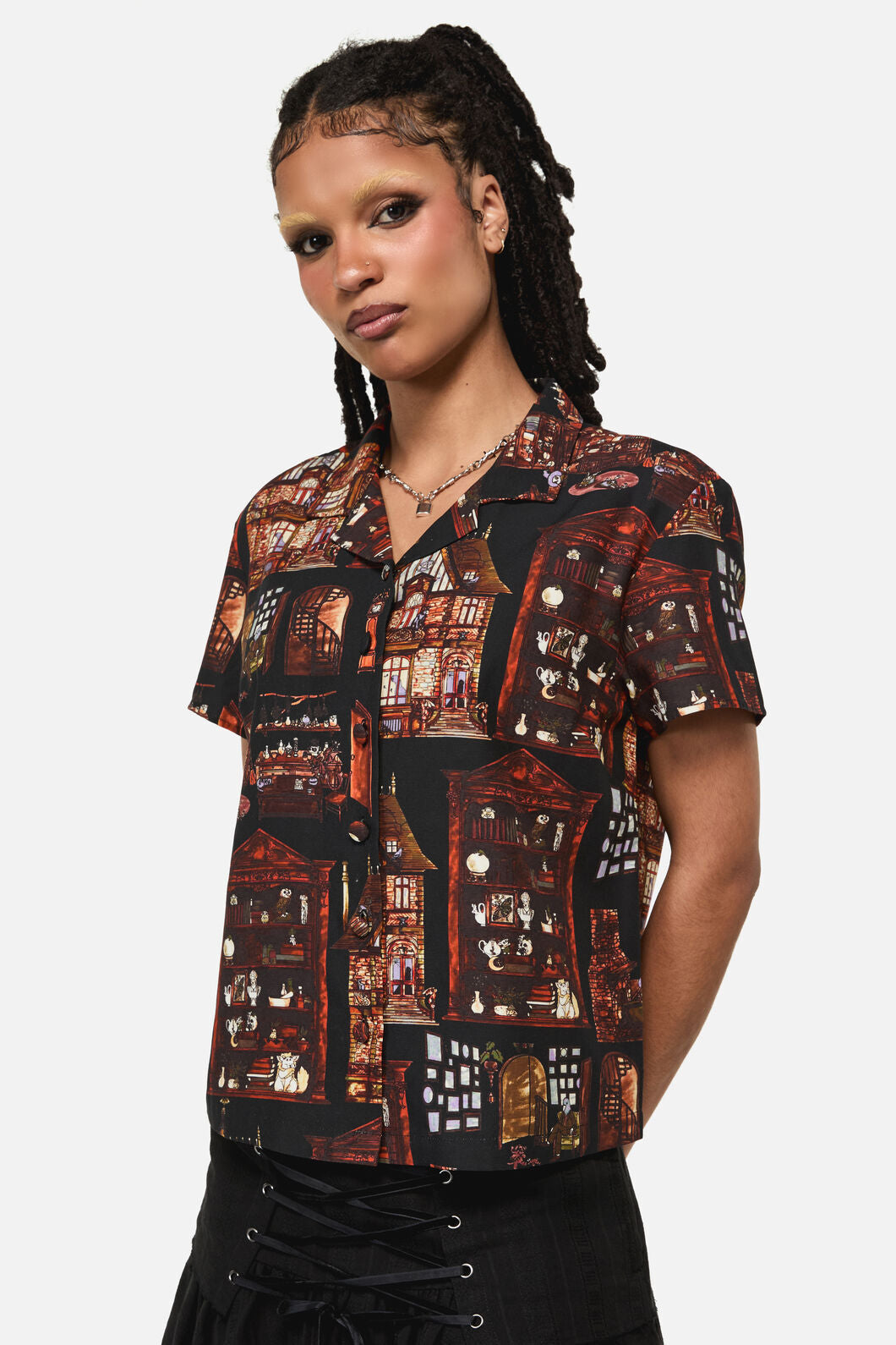 Covenstead Goth Print Blouse