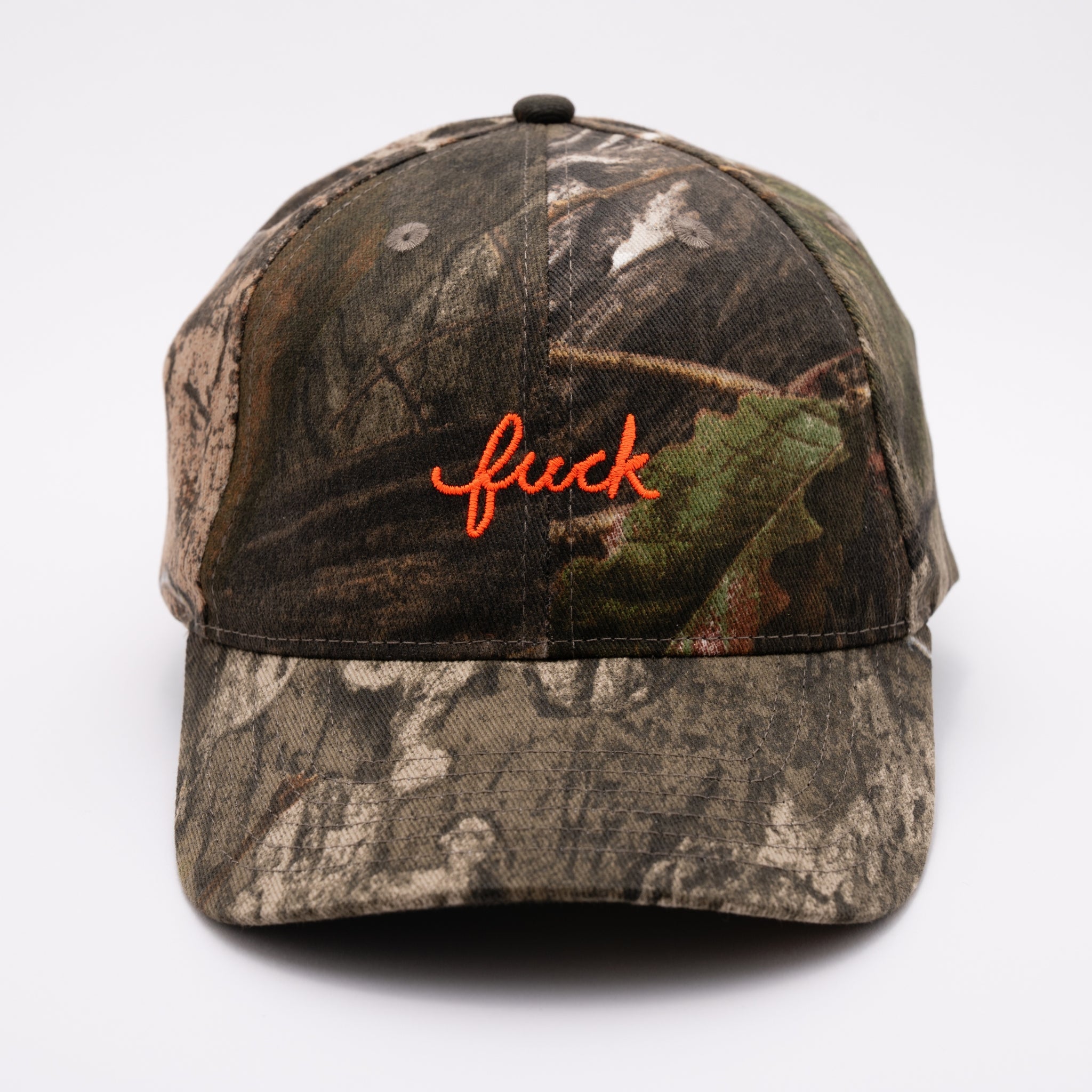 Camo Fuck Script Baseball Hat