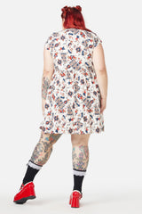 Curve Queen Of Cats Print Dress