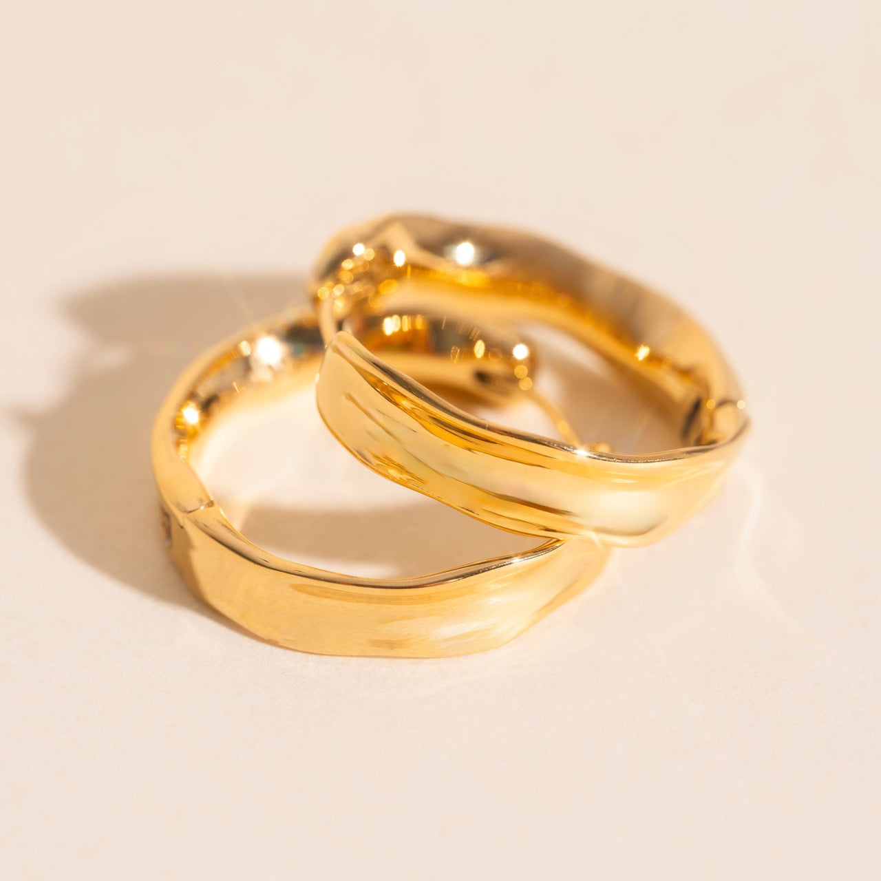 Bangle Rounded Huggie Hoop Earrings