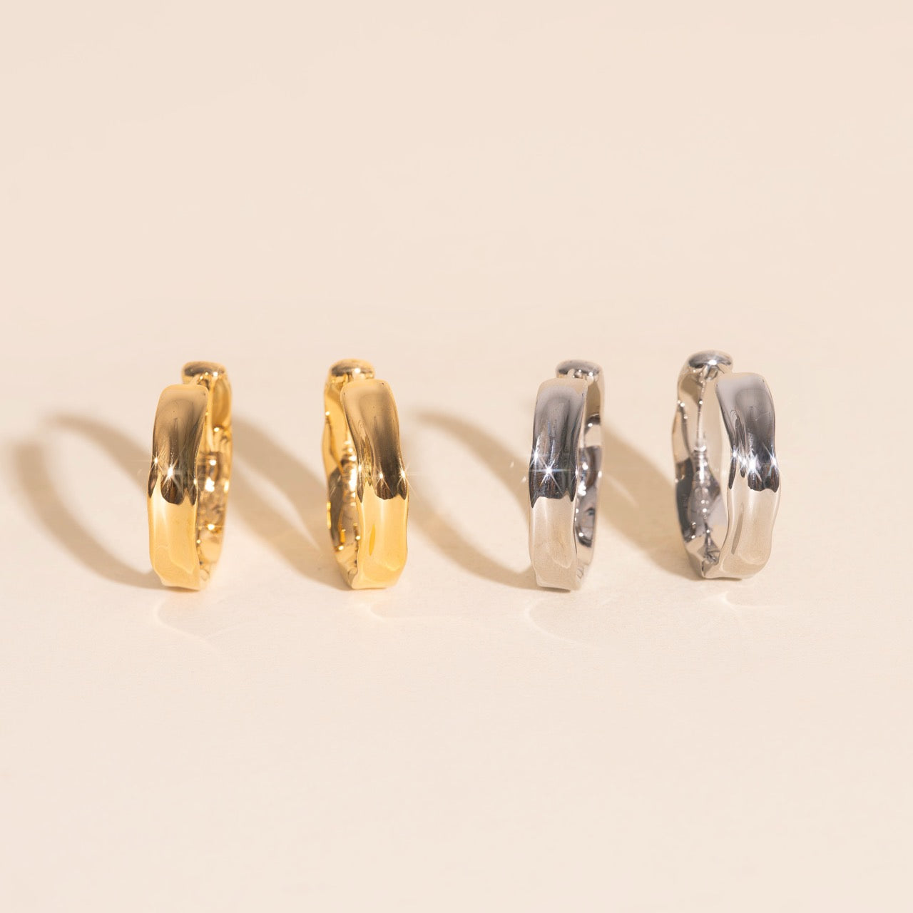 Bangle Rounded Huggie Hoop Earrings
