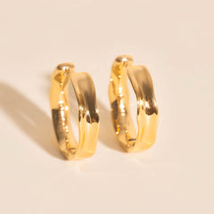 Bangle Rounded Huggie Hoop Earrings