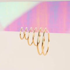Circle Rounded Huggie Hoop Earrings