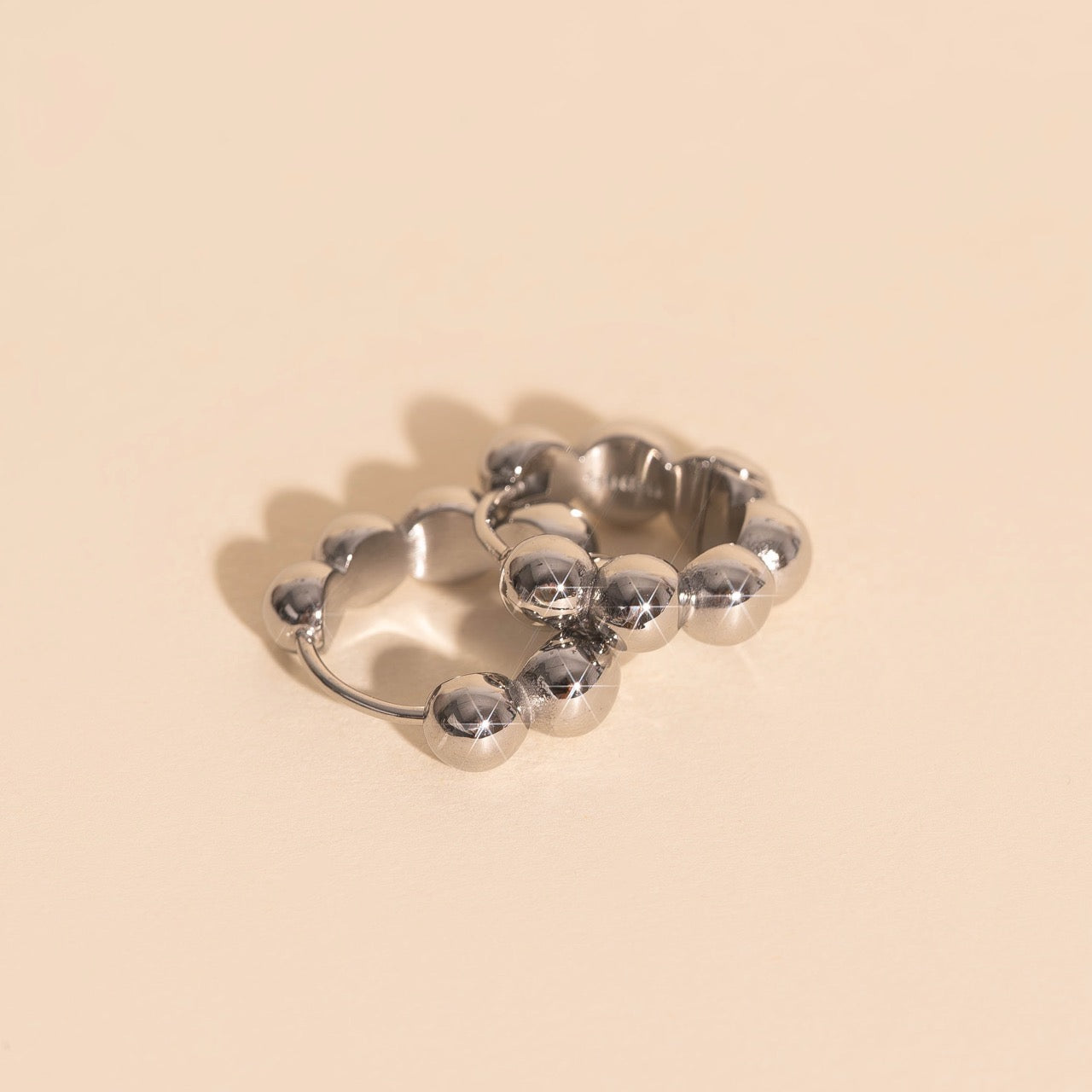 Bubble Chunky Rounded Huggie Hoop Earrings