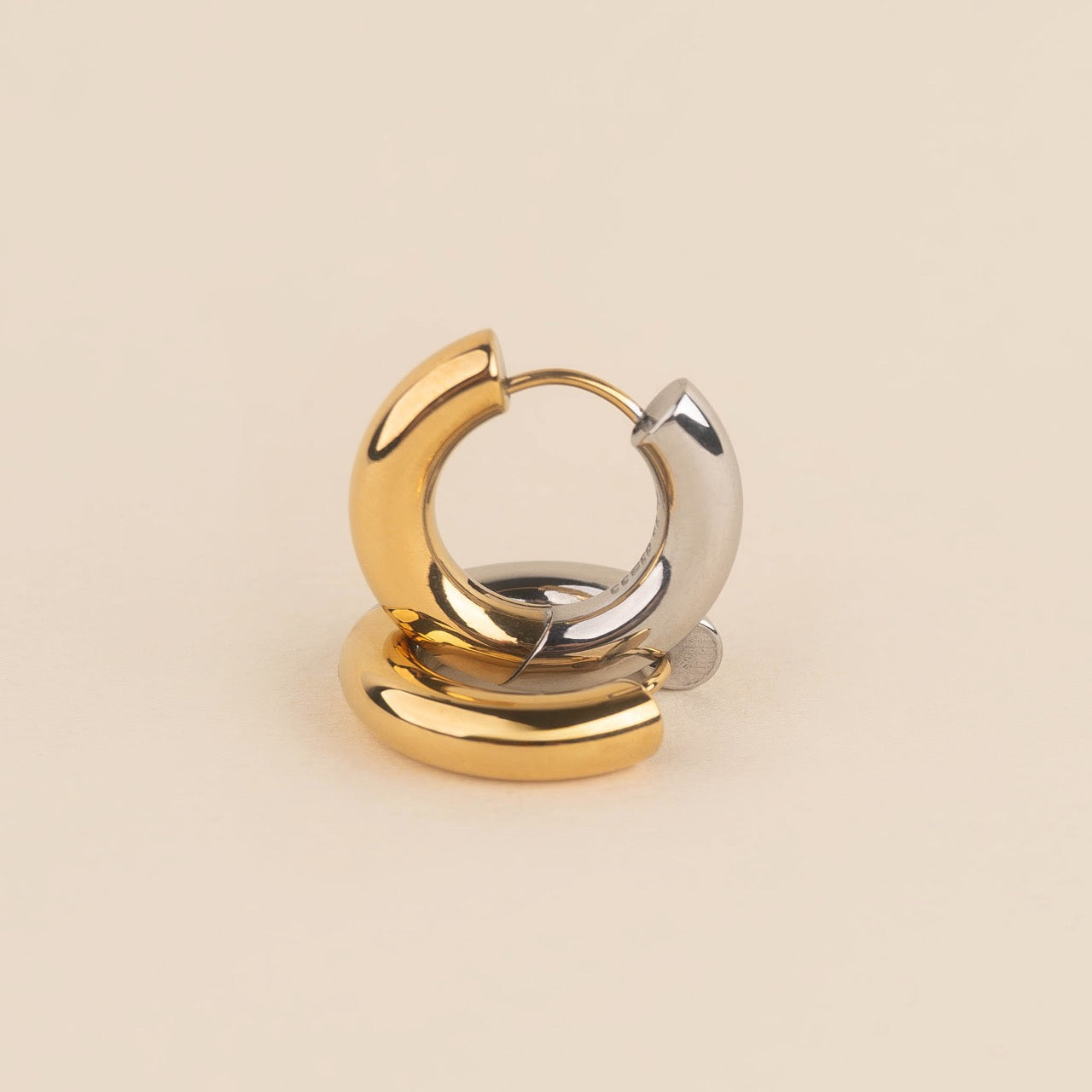 Chunky Rounded Huggie Hoop Earrings