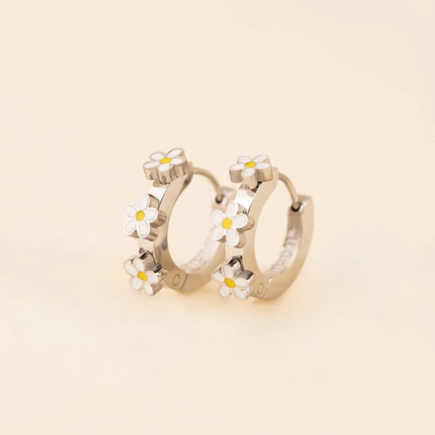 Daisy 3D Huggie Hoop Earrings