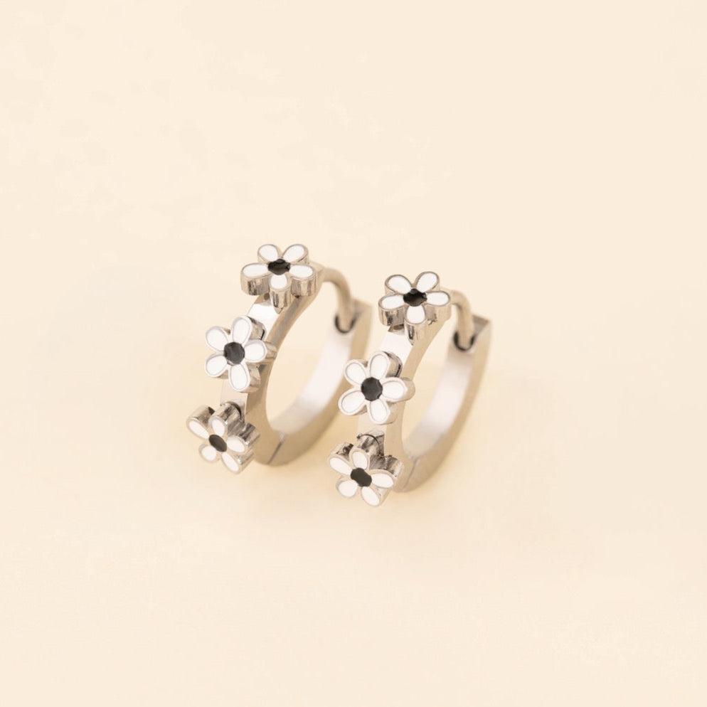 Daisy 3D Huggie Hoop Earrings