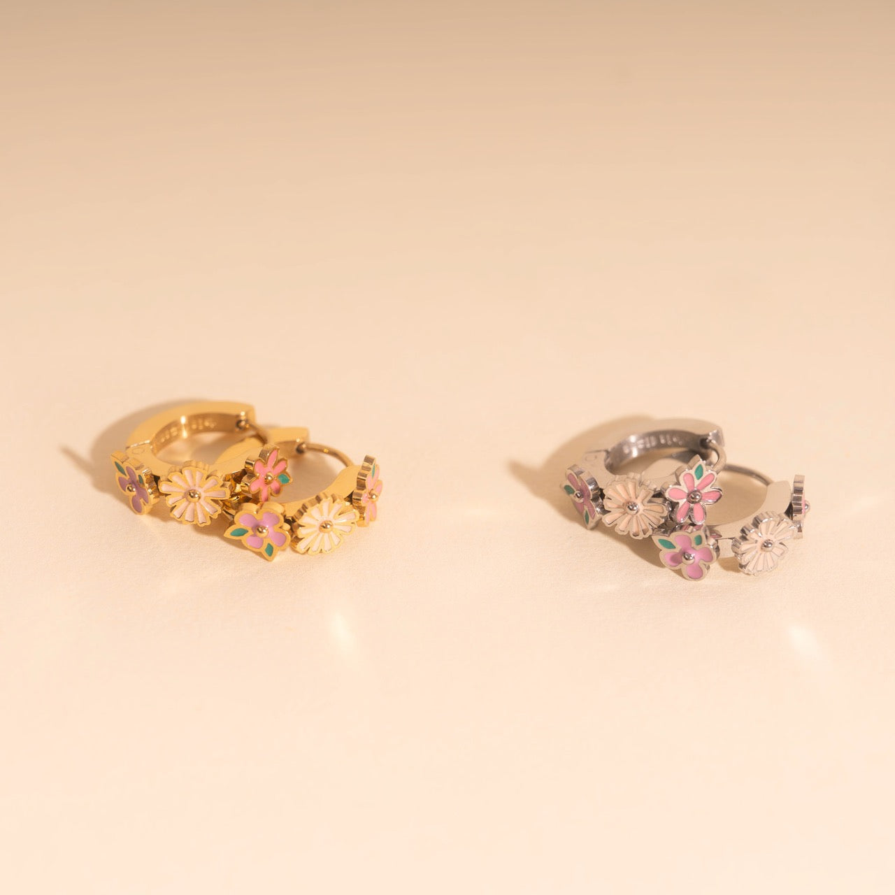 Bloom Trio 3D Huggie Hoop Earrings