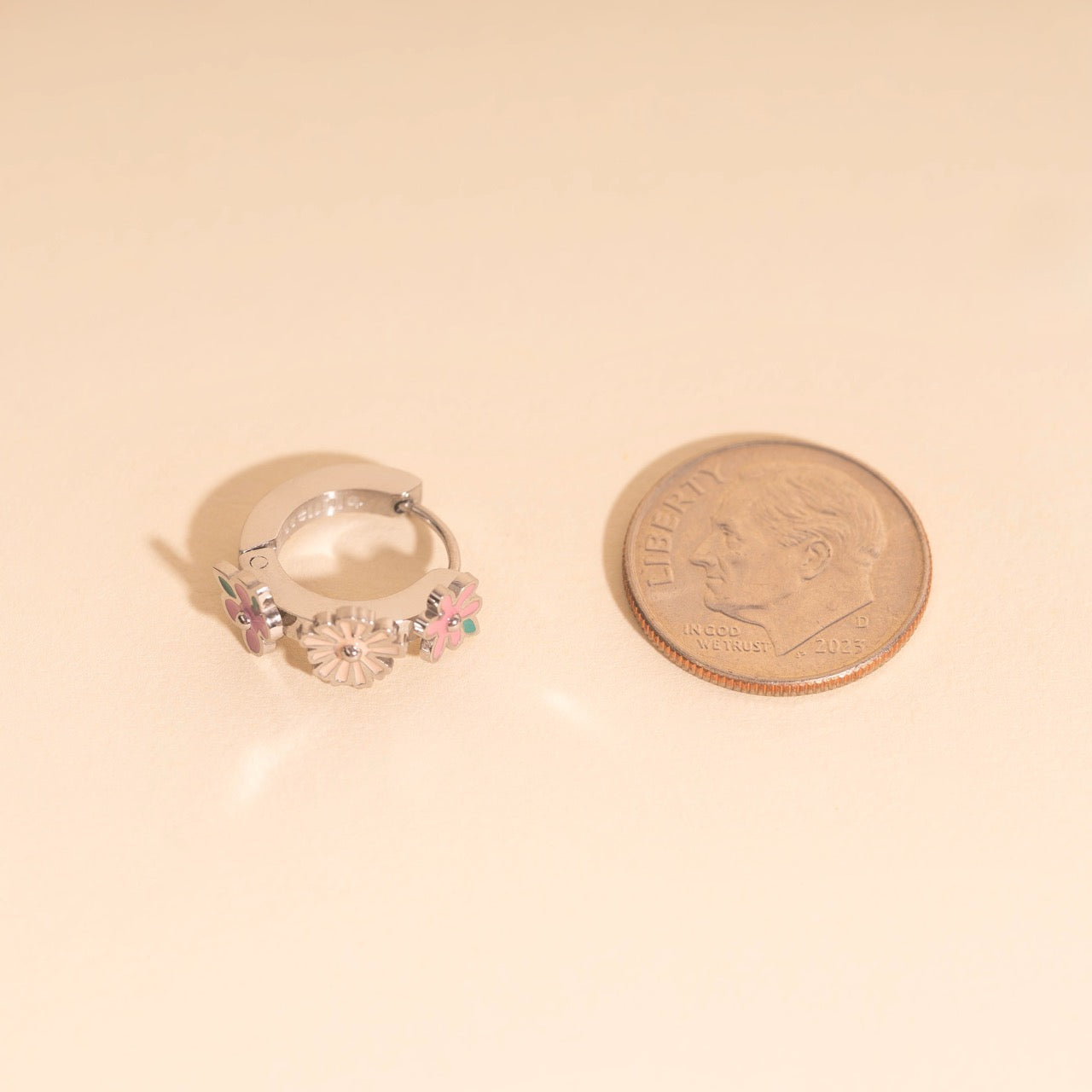 Bloom Trio 3D Huggie Hoop Earrings