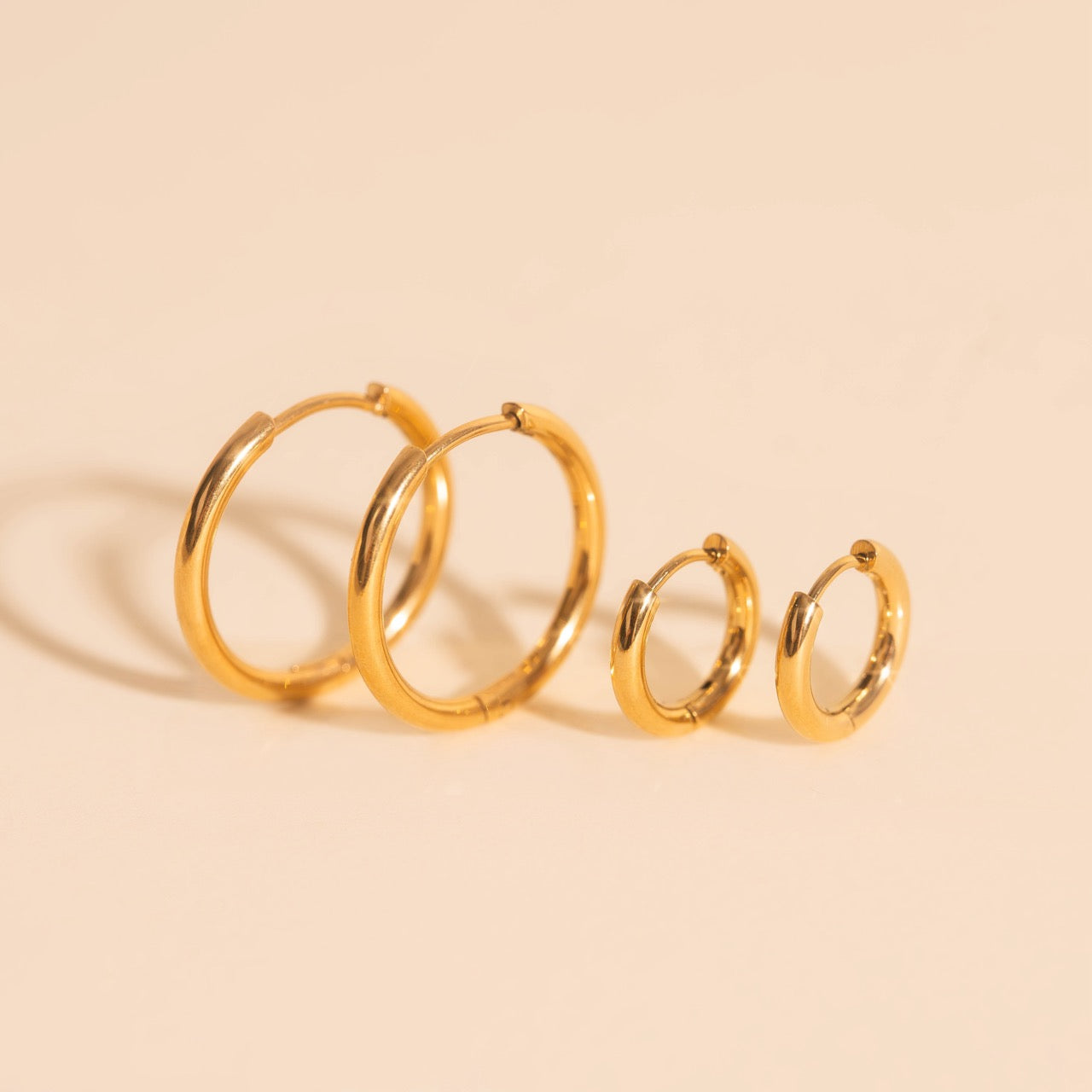 Circle Rounded Huggie Hoop Earrings