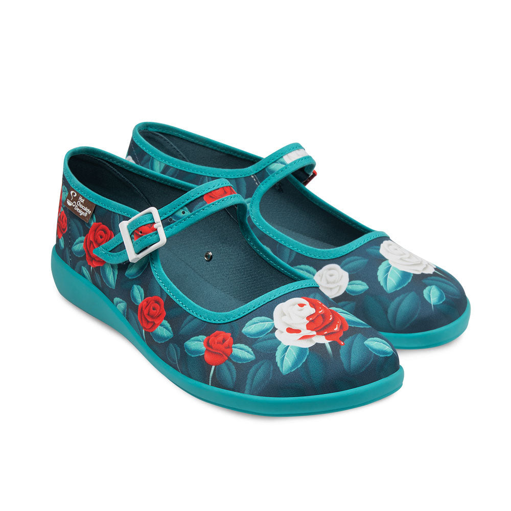 Chocolaticas® Paint The Roses Red Women's Mary Jane Flat