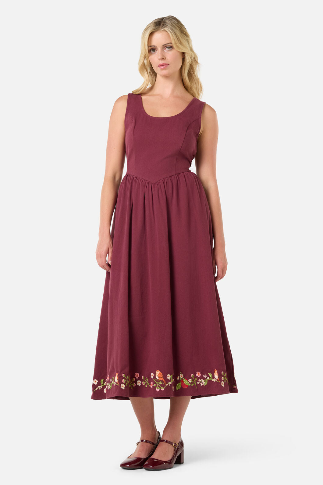 Apple & Robin Embroidered Midi Dress