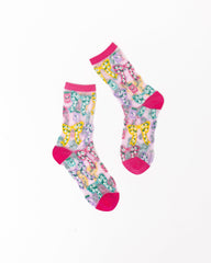 Bows & Jam Shimmer Sheer Crew Sock